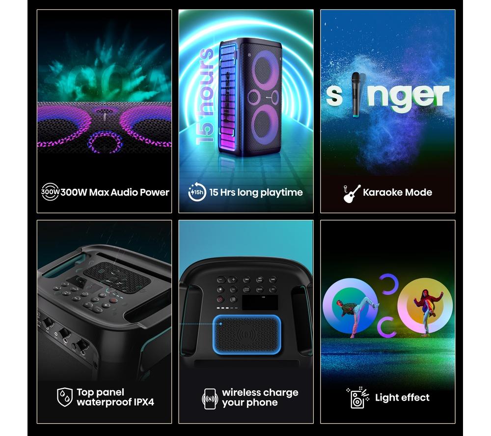 Altavoz de fiesta Megasound Bluetooth HISENSE Party Storm - Negro