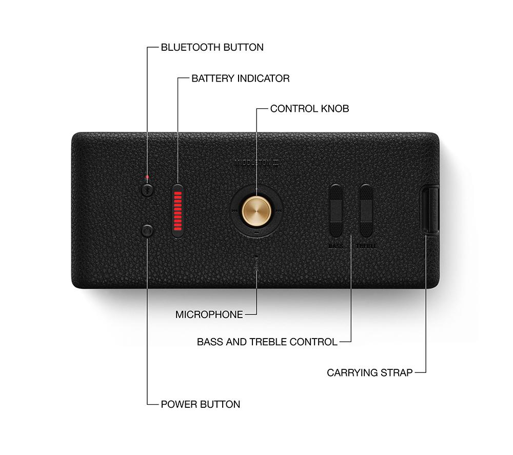 Altavoz portátil Bluetooth MARSHALL Middleton II - Negro y latón