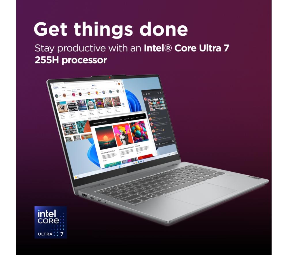 LENOVO IdeaPad 5 14" 2 in 1 Laptop, CoPilot+ PC - Intel® Core™ Ultra 7, 1 TB SSD, Luna Grey