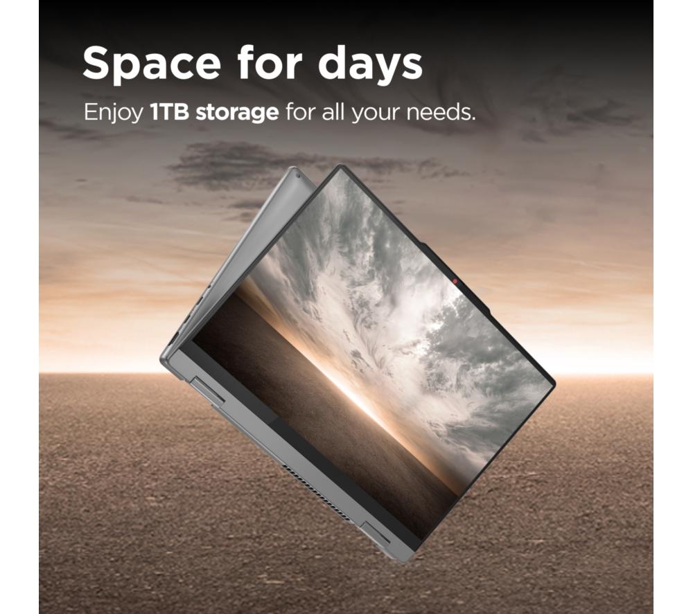Portátil 2 en 1 LENOVO IdeaPad 5 de 14", CoPilot+ PC - Intel® Core™ Ultra 7, 1 TB SSD, gris luna