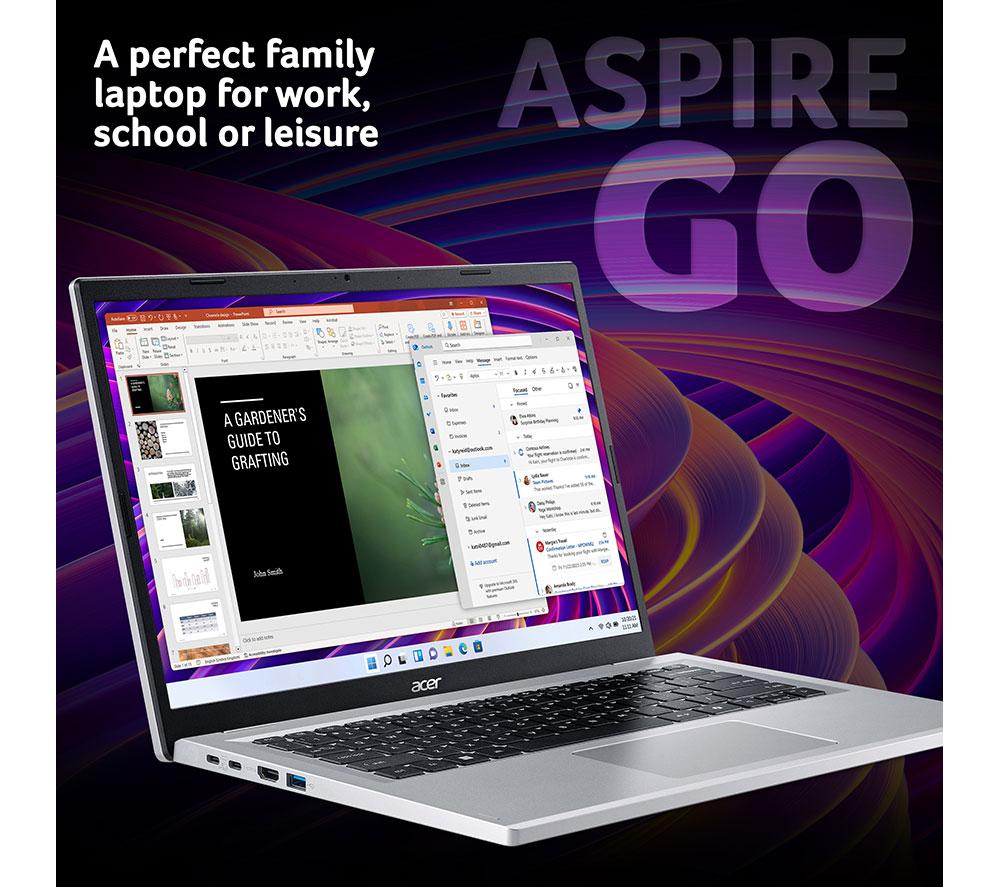ACER Aspire Go 14" Laptop - AMD Ryzen 3, 128 GB SSD, Silver