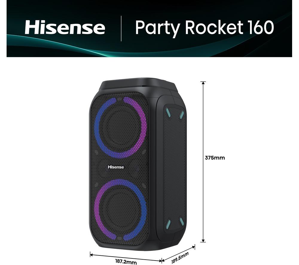 HISENSE Party Rocket 160 Bluetooth Megasound Party Speaker - Black