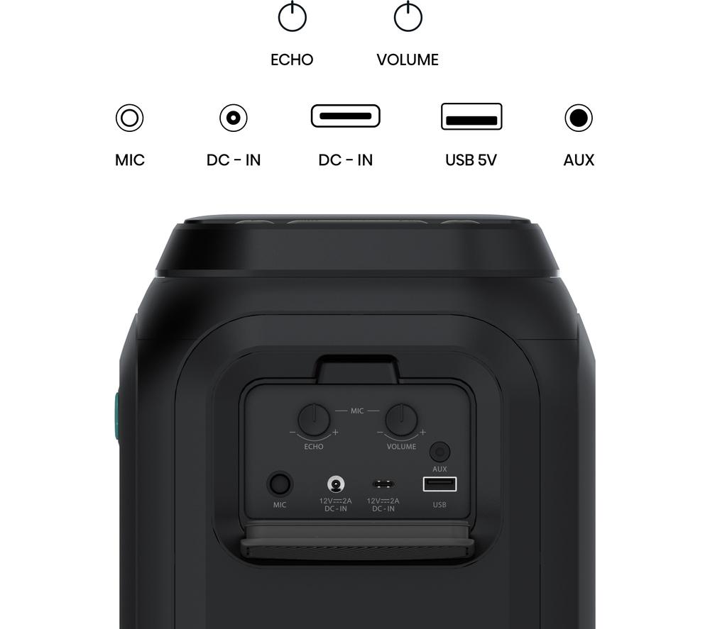 HISENSE Party Rocket 160 Bluetooth Megasound Party Speaker - Black