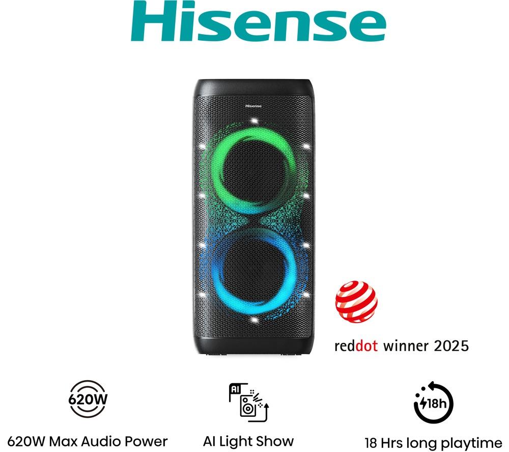 HISENSE Party Thunder Bluetooth Megasound Party Speaker - Black