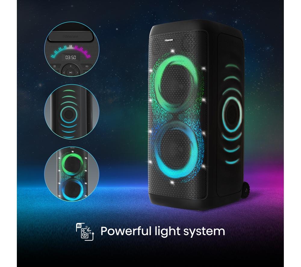 HISENSE Party Thunder Bluetooth Megasound Party Speaker - Black