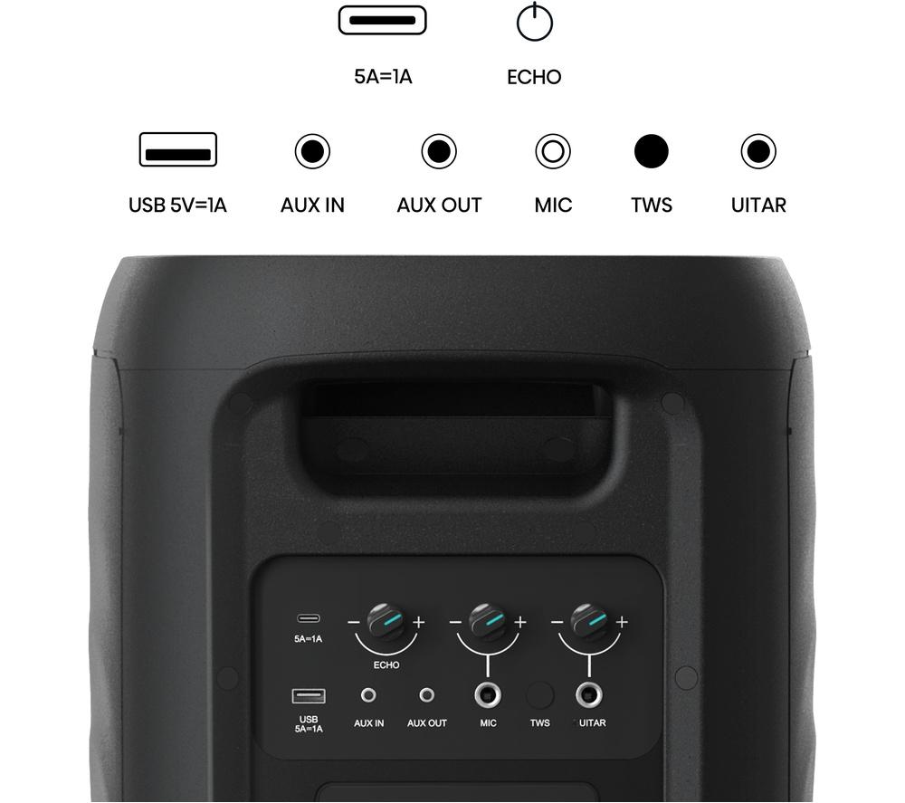 HISENSE Party Thunder Bluetooth Megasound Party Speaker - Black