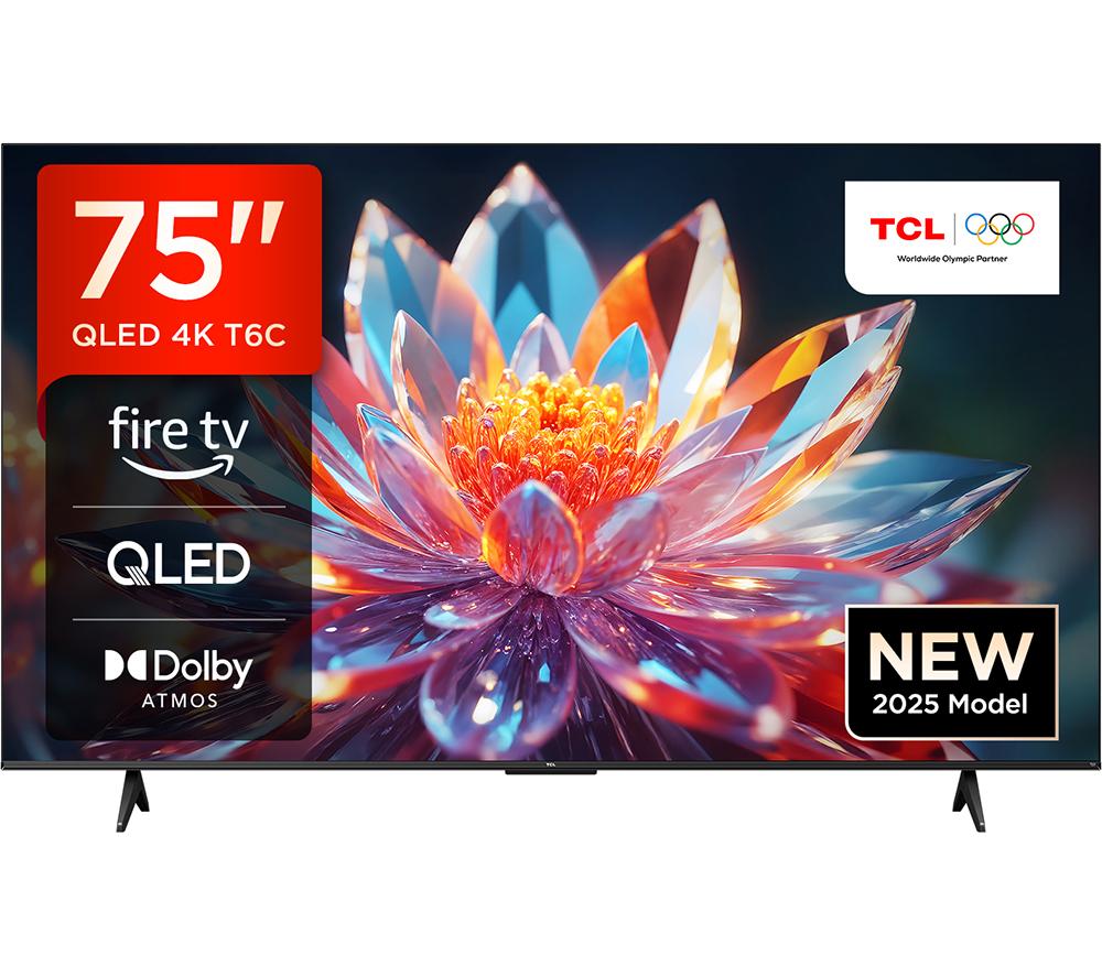 TCL T6C 75" QLED 4K HDR Smart Fire TV with Freely - 75T6C-UK