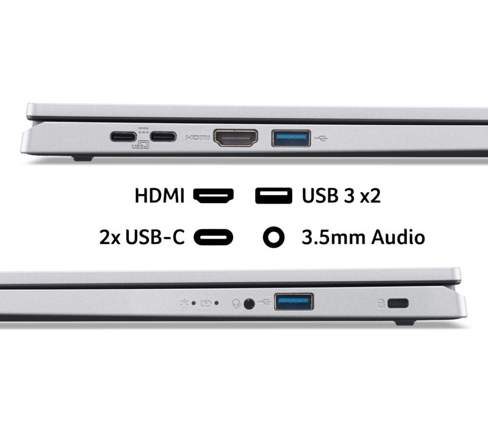 Portátil ACER Aspire Go 15 de 15,6" - AMD Ryzen 3, SSD de 256 GB, Plata