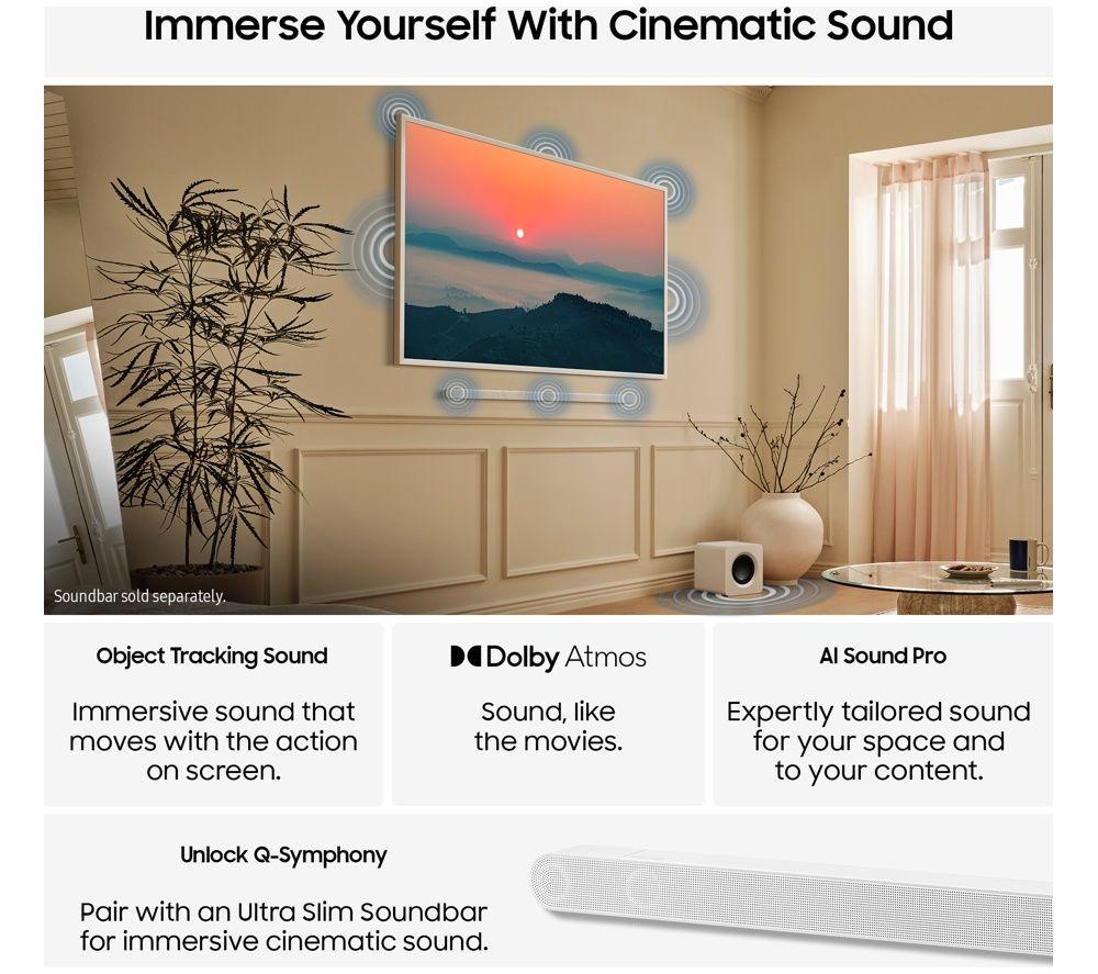 SAMSUNG The Frame Pro (2025) 85" Neo QLED 4K Art Mode Smart AI TV with Slim Fit Wall Mount - QE85LS03FW