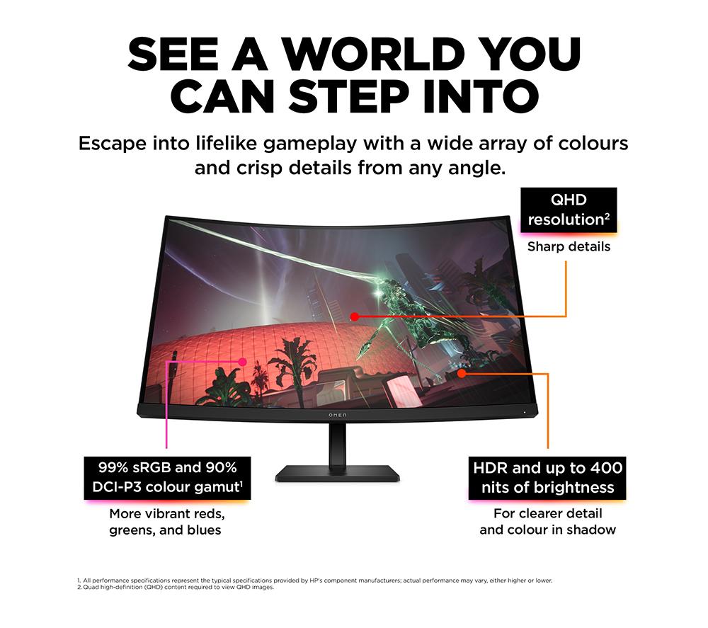 HP OMEN 32c Quad HD 31.5" LED Gaming Monitor - Black