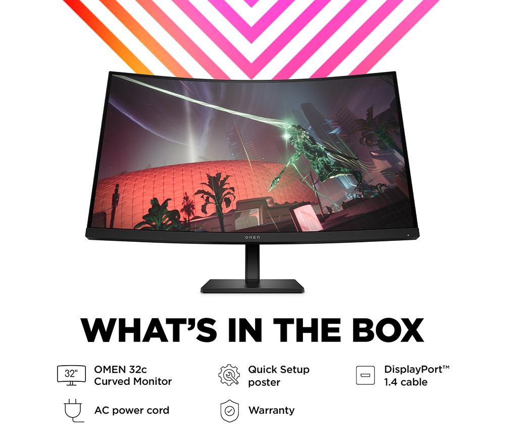 HP OMEN 32c Quad HD 31.5" LED Gaming Monitor - Black