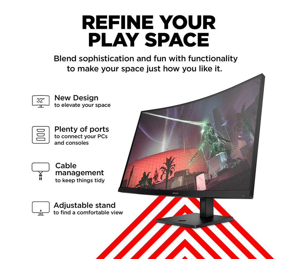 HP OMEN 32c Quad HD 31.5" LED Gaming Monitor - Black