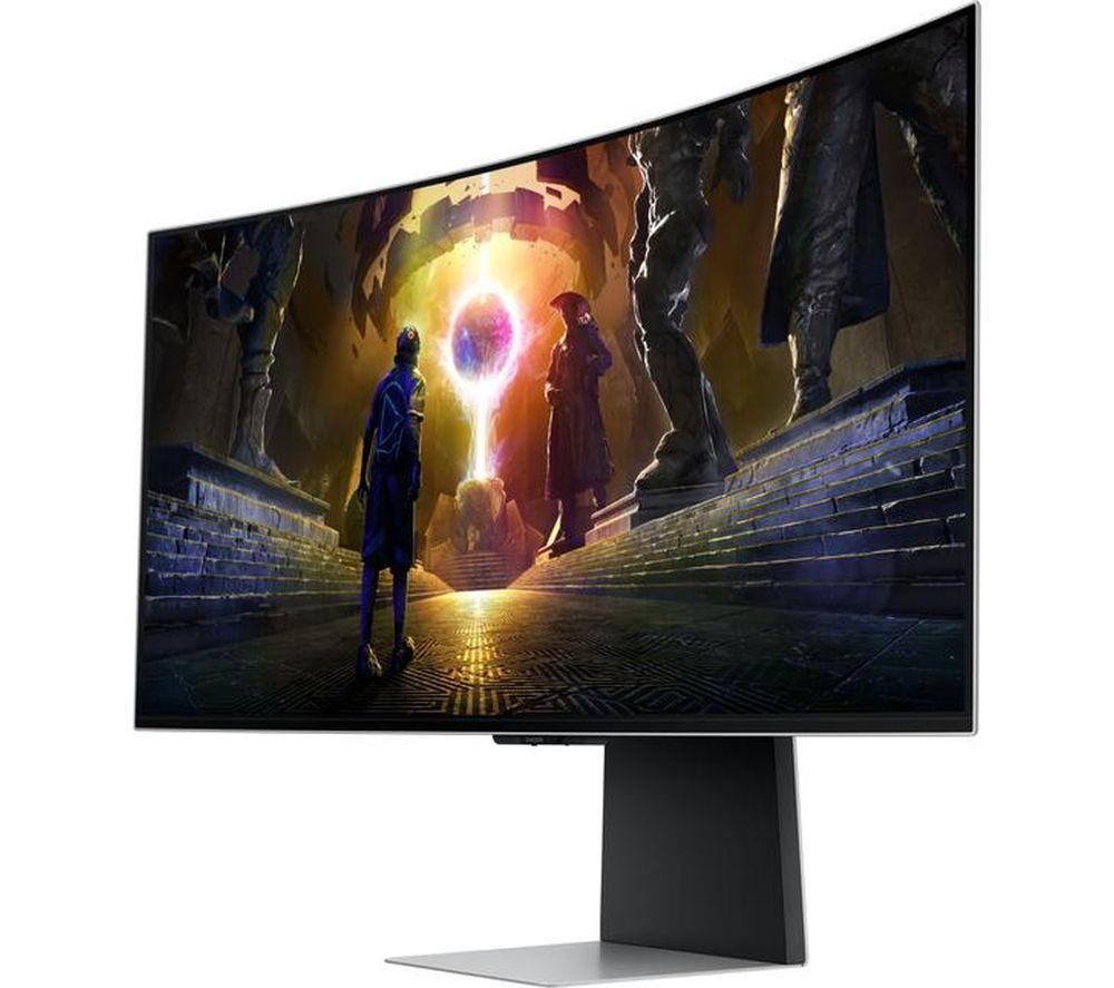 SAMSUNG Odyssey G8 LS34DG850SUXXU Quad HD 34" Curved QD-OLED Smart Gaming Monitor - Silber