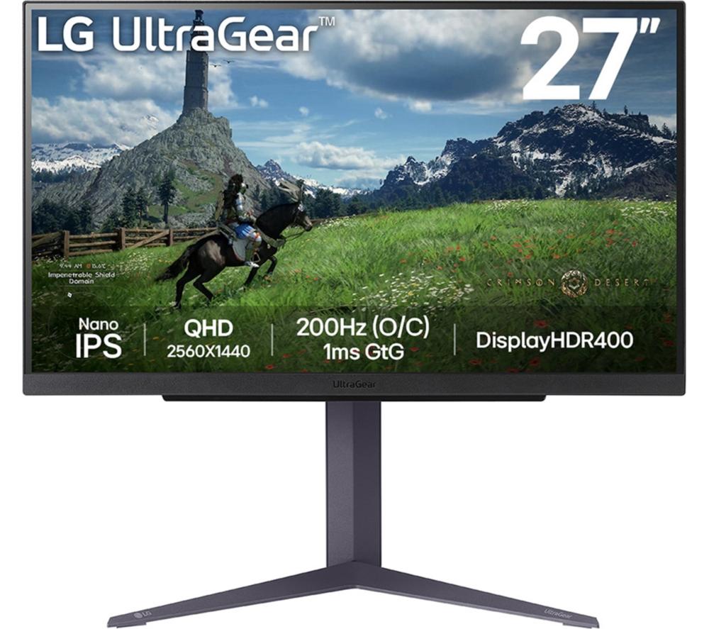 LG UltraGear 27GS85Q-B Quad HD 27" Nano IPS Gaming Monitor - Black