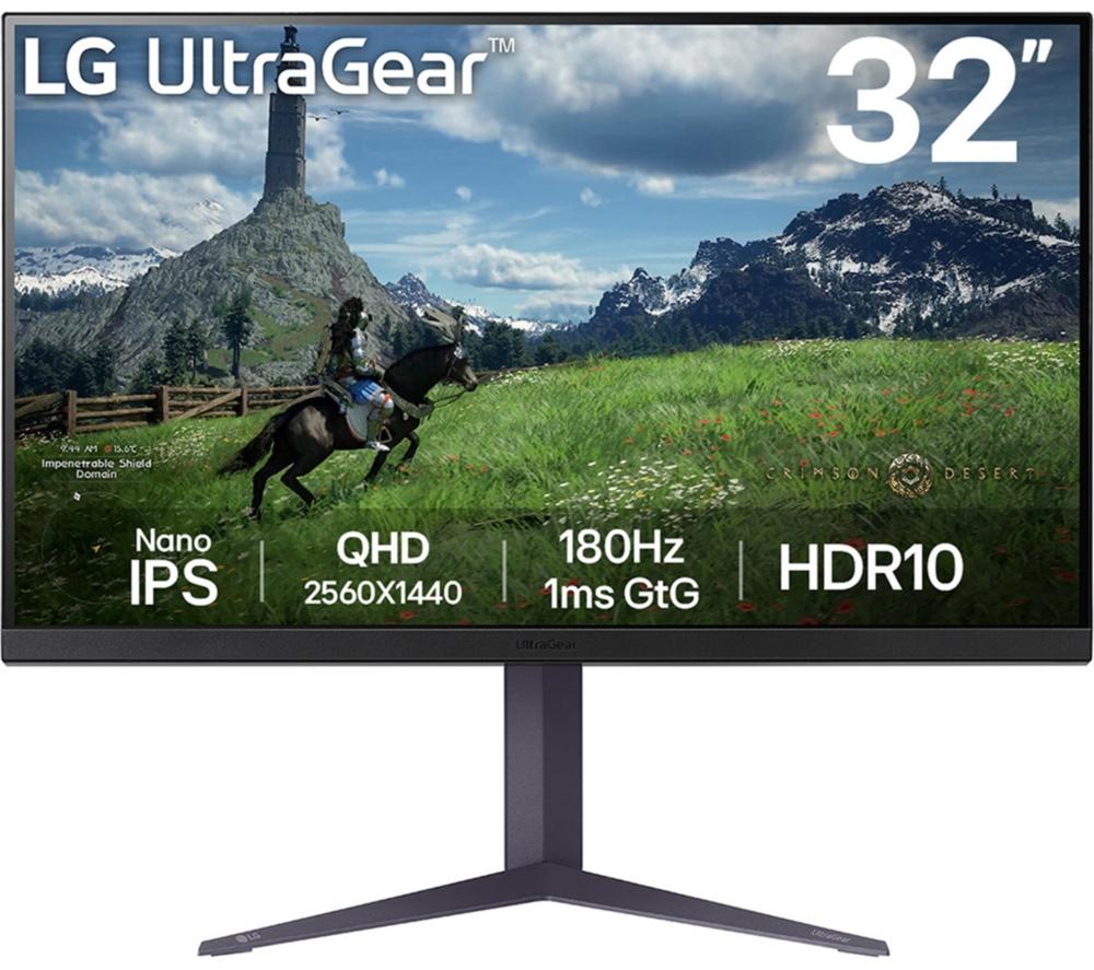 LG UltraGear 32GS85Q-B Quad HD 32" Nano IPS Gaming Monitor - Black