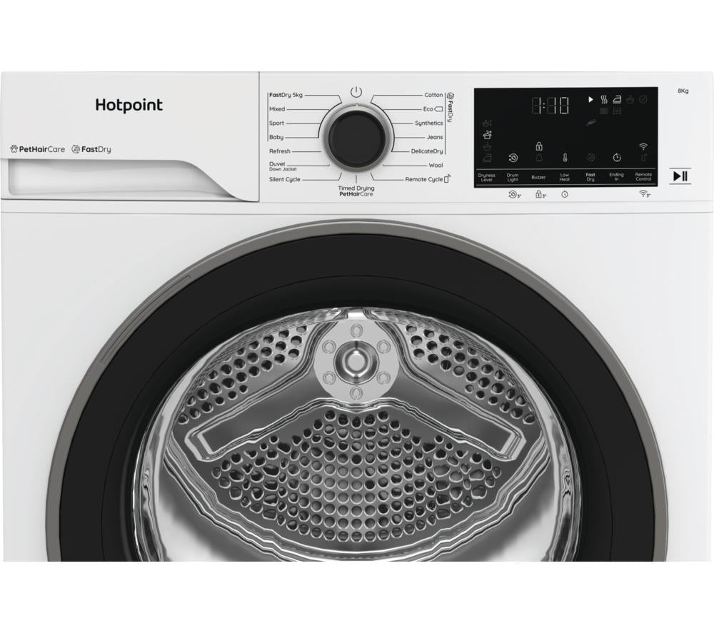 HOTPOINT FabricCare C HD 84M WBS UK WiFi-enabled 8 kg Heat Pump Tumble Dryer - White