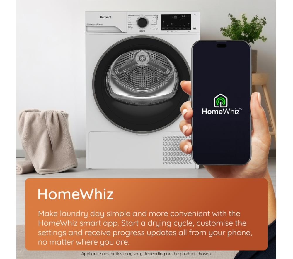 HOTPOINT FabricCare C HD 84M WBS UK WiFi-enabled 8 kg Heat Pump Tumble Dryer - White