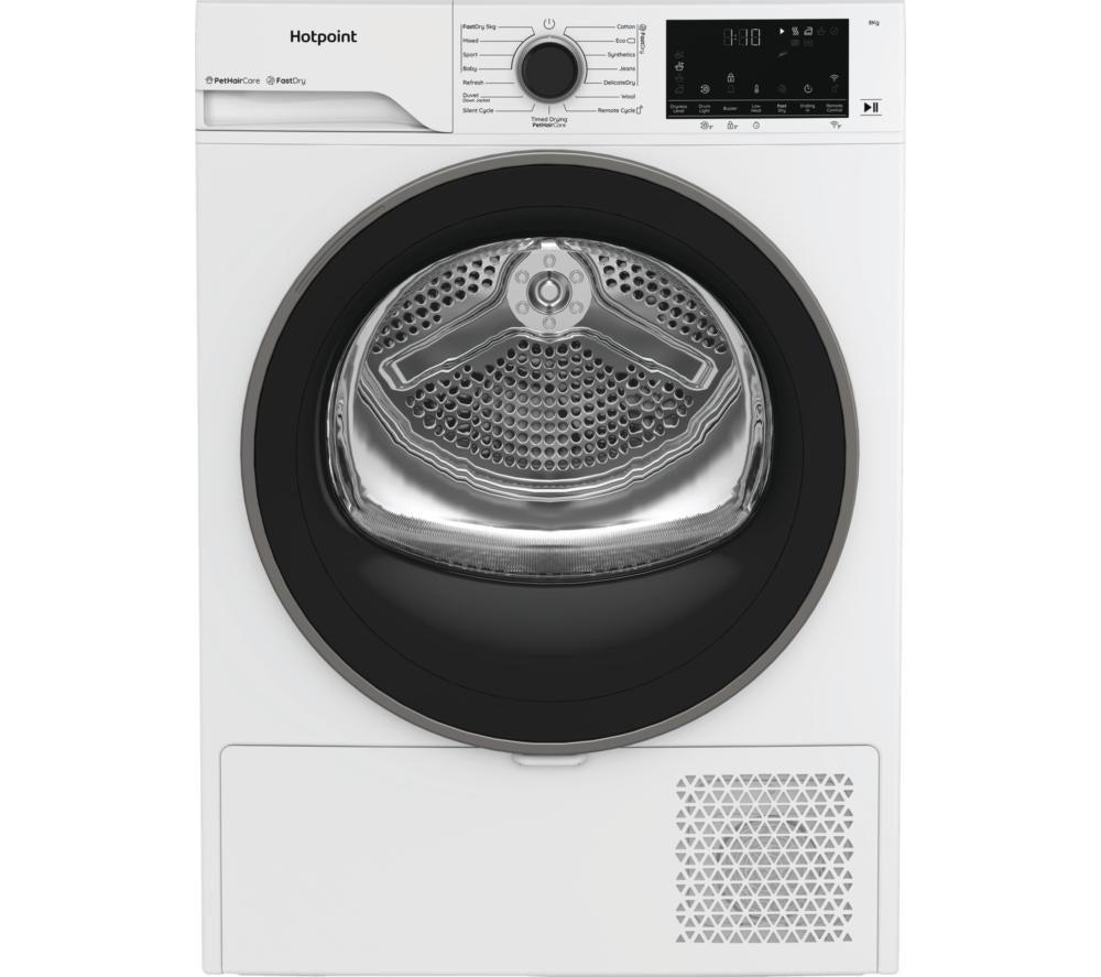 HOTPOINT FabricCare C HD 84M WBS UK WiFi-enabled 8 kg Heat Pump Tumble Dryer - White