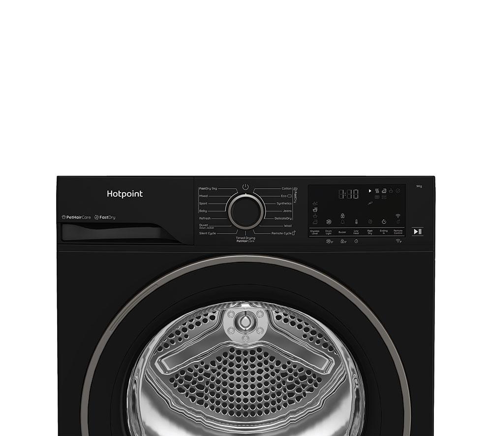 HOTPOINT FabricCare C HD 94M BBS UK WiFi-enabled 9 kg Heat Pump Tumble Dryer - Black