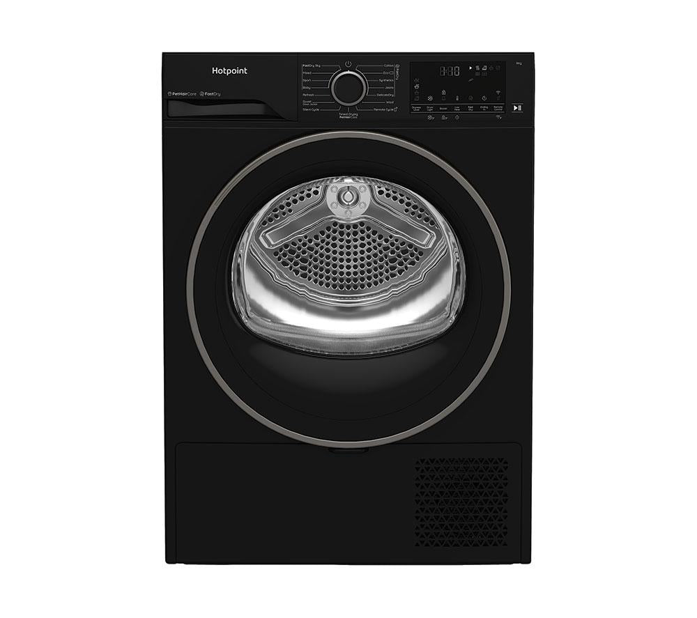 HOTPOINT FabricCare C HD 94M BBS UK WiFi-enabled 9 kg Heat Pump Tumble Dryer - Black