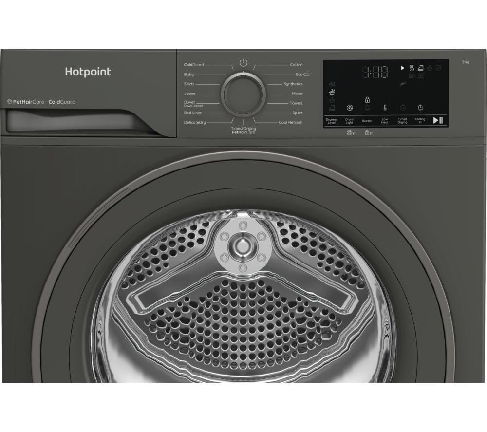 HOTPOINT PetHairCare C HD 93M GG UK 9 kg Heat Pump Tumble Dryer - Dark Grey