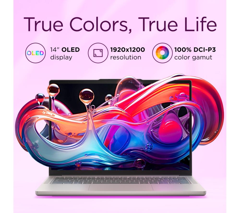 LENOVO Chromebook Plus 14" - MediaTek Kompanio Ultra 910, 256 GB UFS, Grey