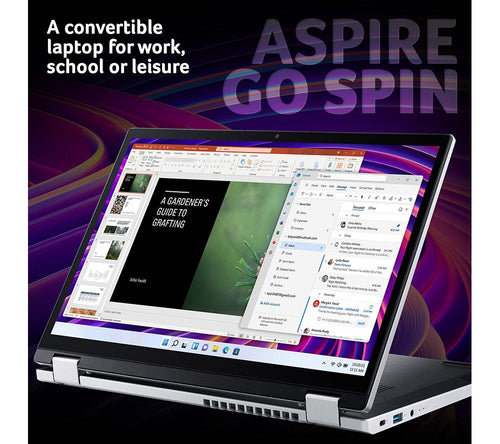 Portátil 2 en 1 ACER Aspire Go Spin 14 de 14" - Intel® Core™ 3, SSD de 256 GB, Plata
