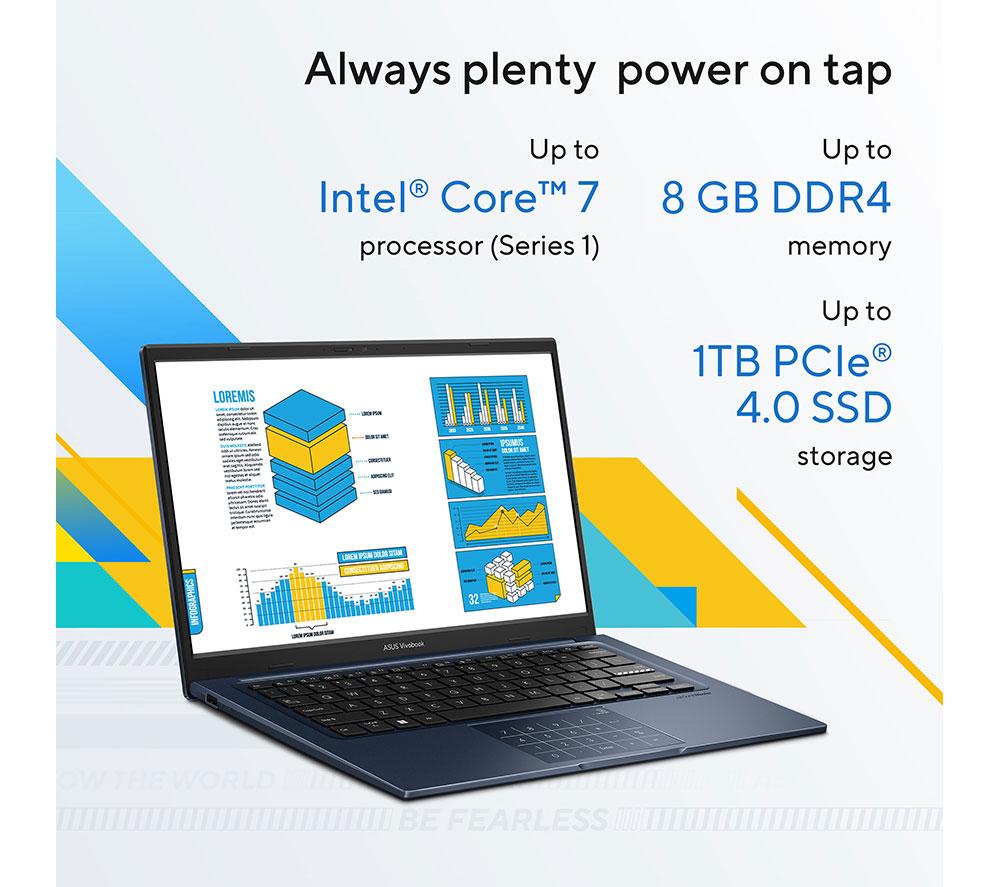 Portátil ASUS Vivobook 14 X1404VA de 14" - Intel® Core™ 7, SSD de 1 TB, Plata
