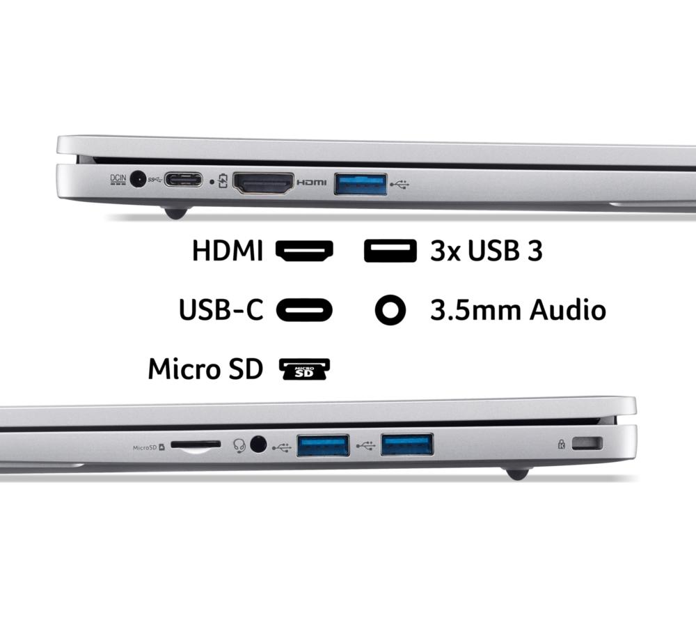 ACER Aspire Lite 15,6" Laptop - Intel® Celeron®, 128 GB eMMC, Grau