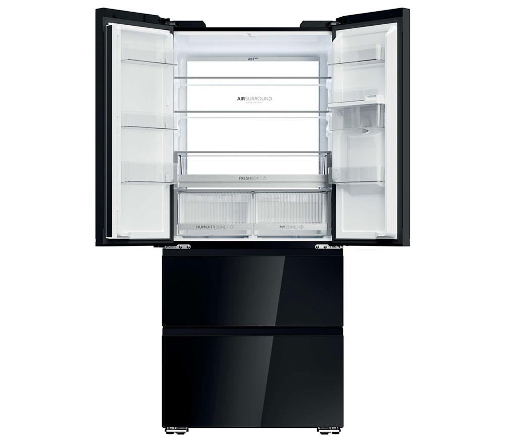 HAIER SpaceFit Serie 7 HFKR7819DWGB Kühl-Gefrier-Kombination – Obsidian-Schwarzglas