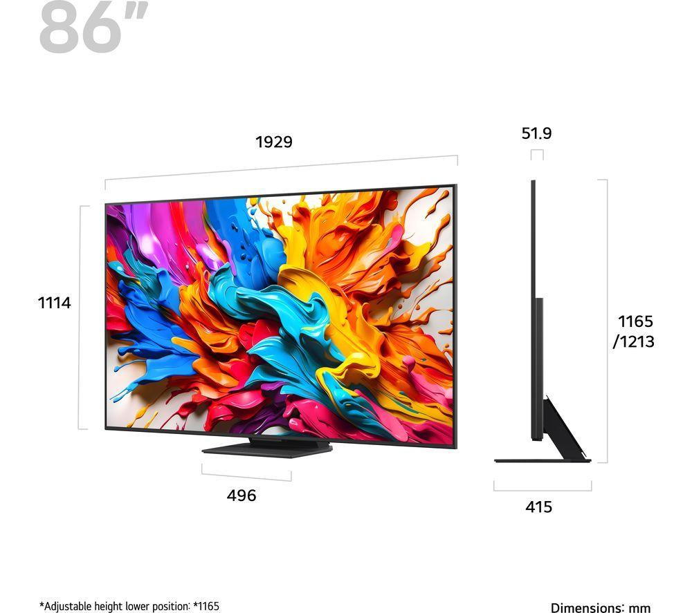 LG QNED85 86" QNED evo AI Mini LED Smart TV 4K HDR 2025 - 86QNED85A6C