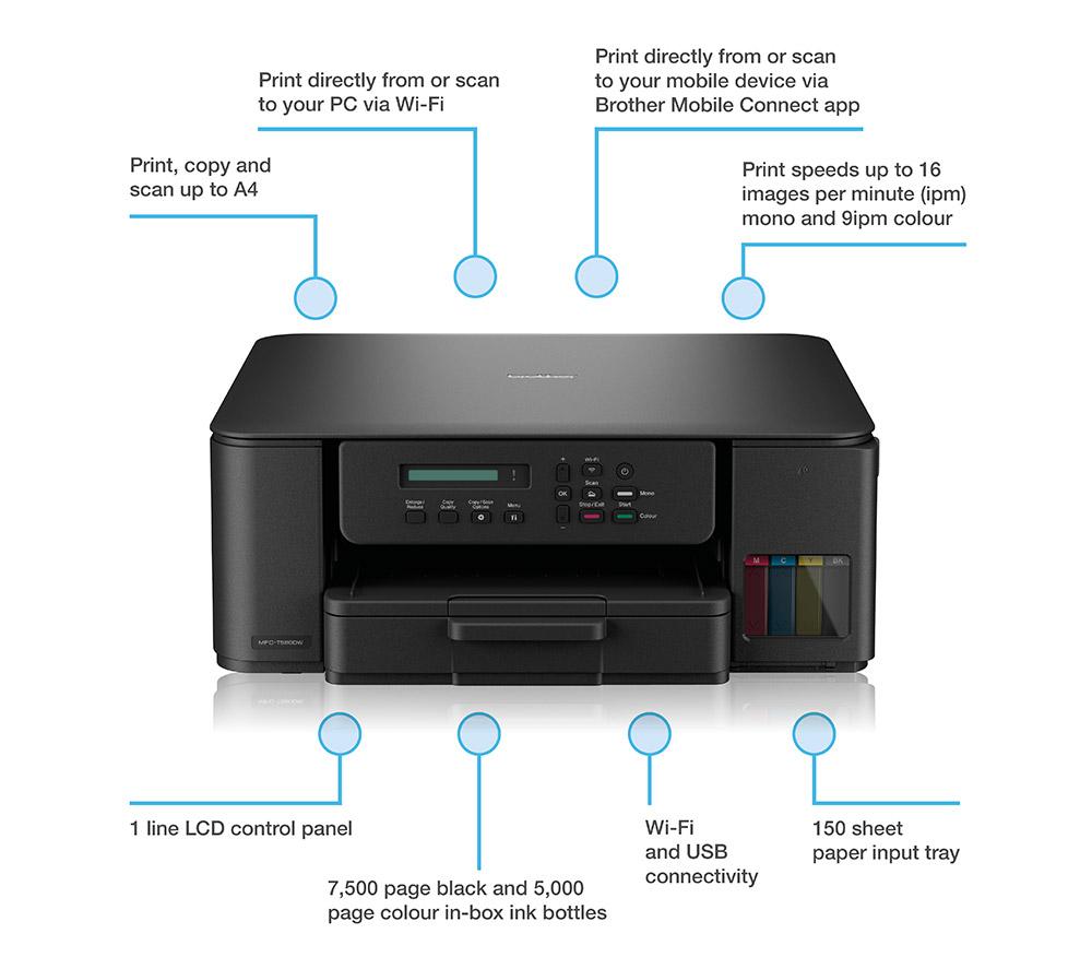 BROTHER DCP-T580DW All-in-One Wireless Inkjet Printer