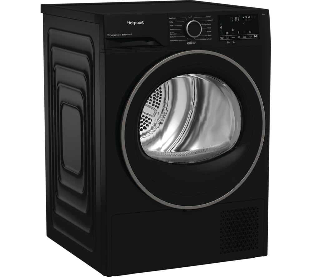 HOTPOINT PetHairCare C HD 93M BB UK 9 kg Heat Pump Tumble Dryer - Black