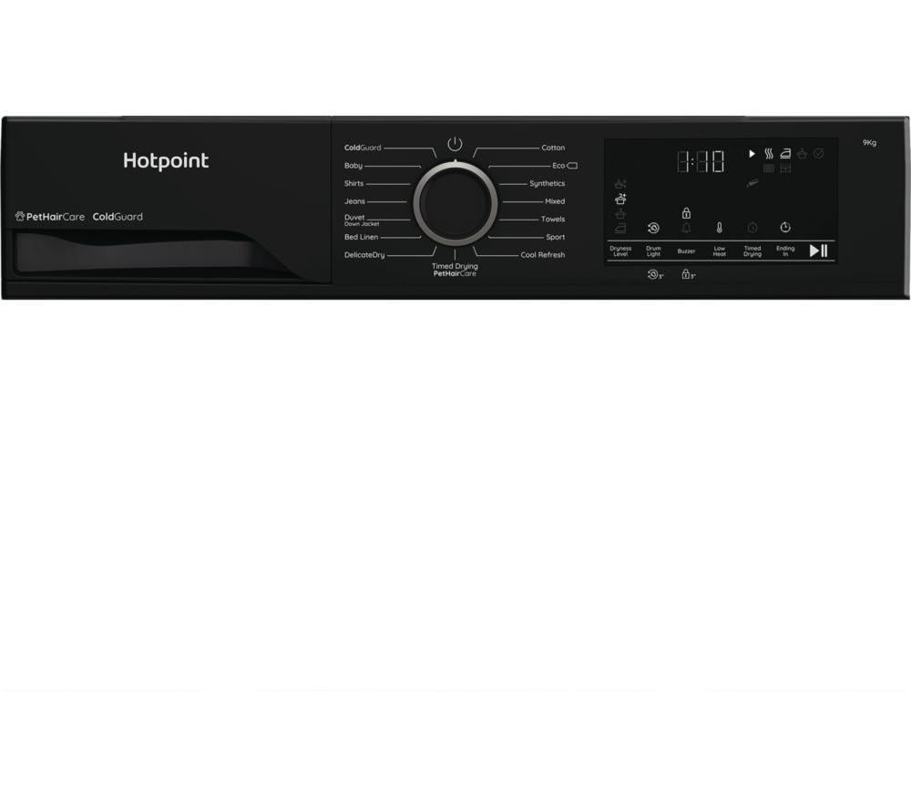 HOTPOINT PetHairCare C HD 93M BB UK 9 kg Heat Pump Tumble Dryer - Black