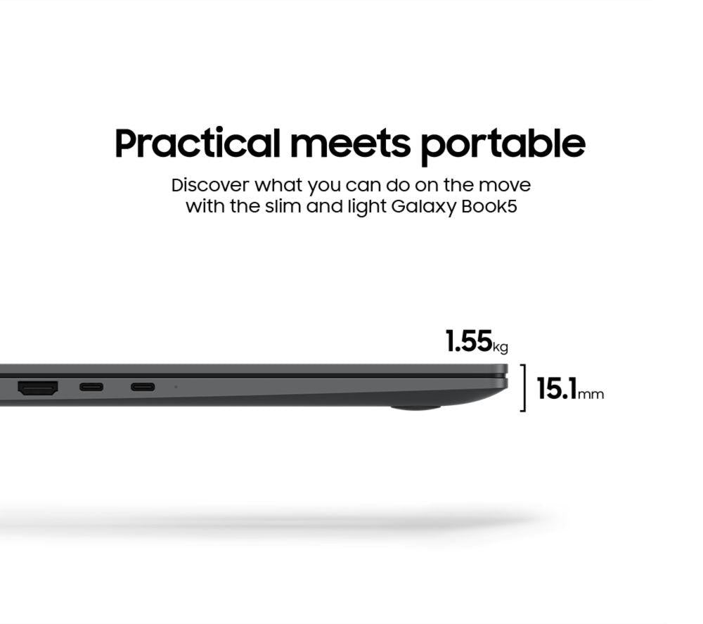 SAMSUNG Galaxy Book5 15.6" Laptop - Intel® Core™ Ultra 5, 256 GB SSD, Grey