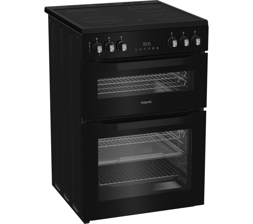 HOTPOINT Air Fry HDE6VDCASB1 60 cm Electric Ceramic Cooker - Black