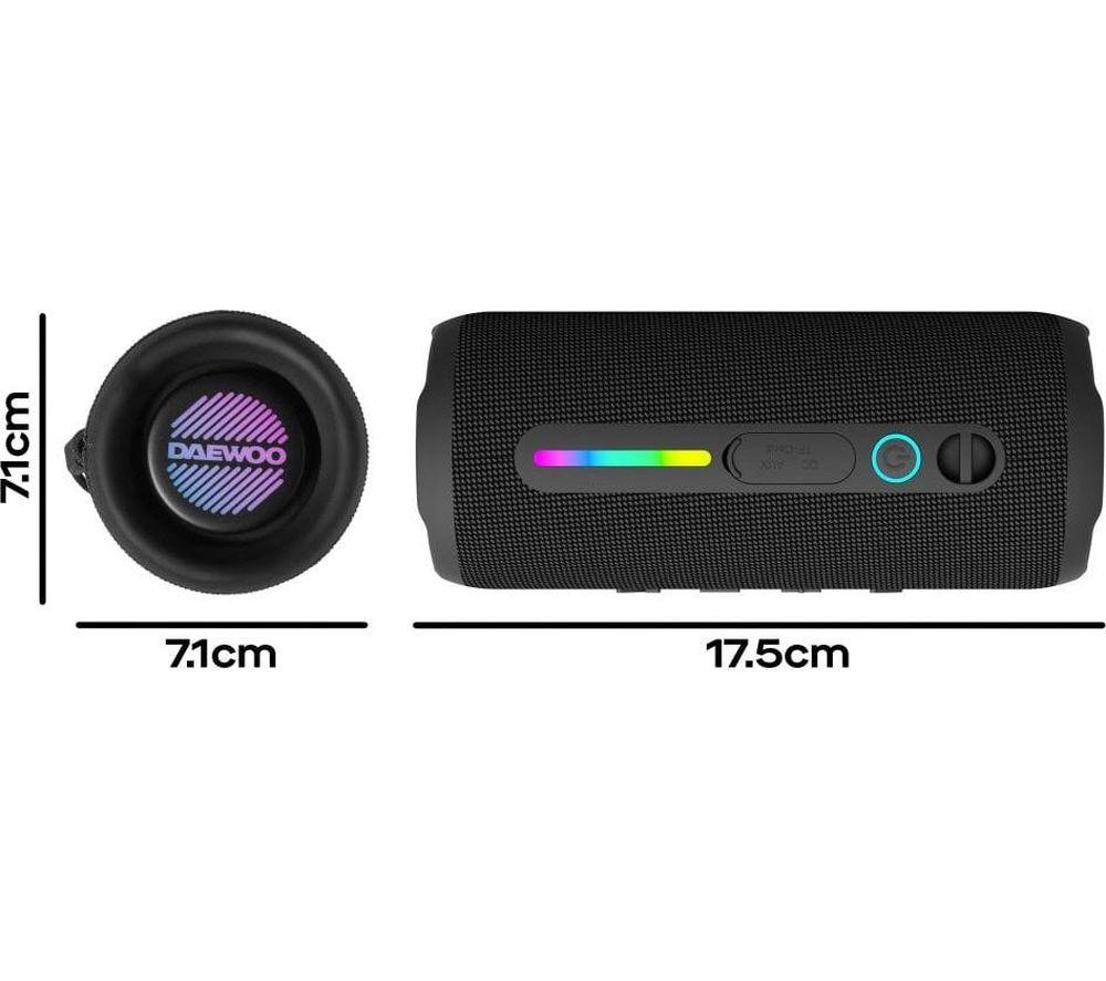 DAEWOO Boom Beat Splash Portable Bluetooth Speaker - Black