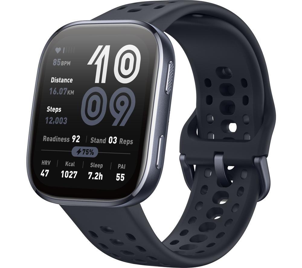 AMAZFIT Bip 6 Smart Watch - Black, Silicone Strap, 46 mm
