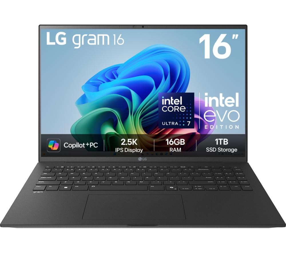 LG gram 16Z90TL-G.AU78A1 16” Laptop, Copilot+ PC - Intel® Core™ Ultra 7, 1 TB SSD, Black