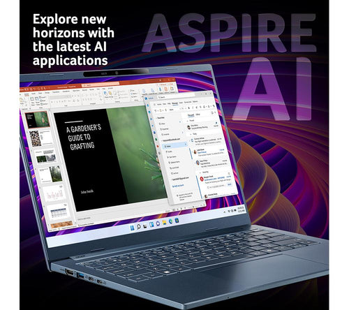 ACER Aspire 14 AI 14" Laptop, Copilot+ PC – Snapdragon X, 512 GB SSD, Blau