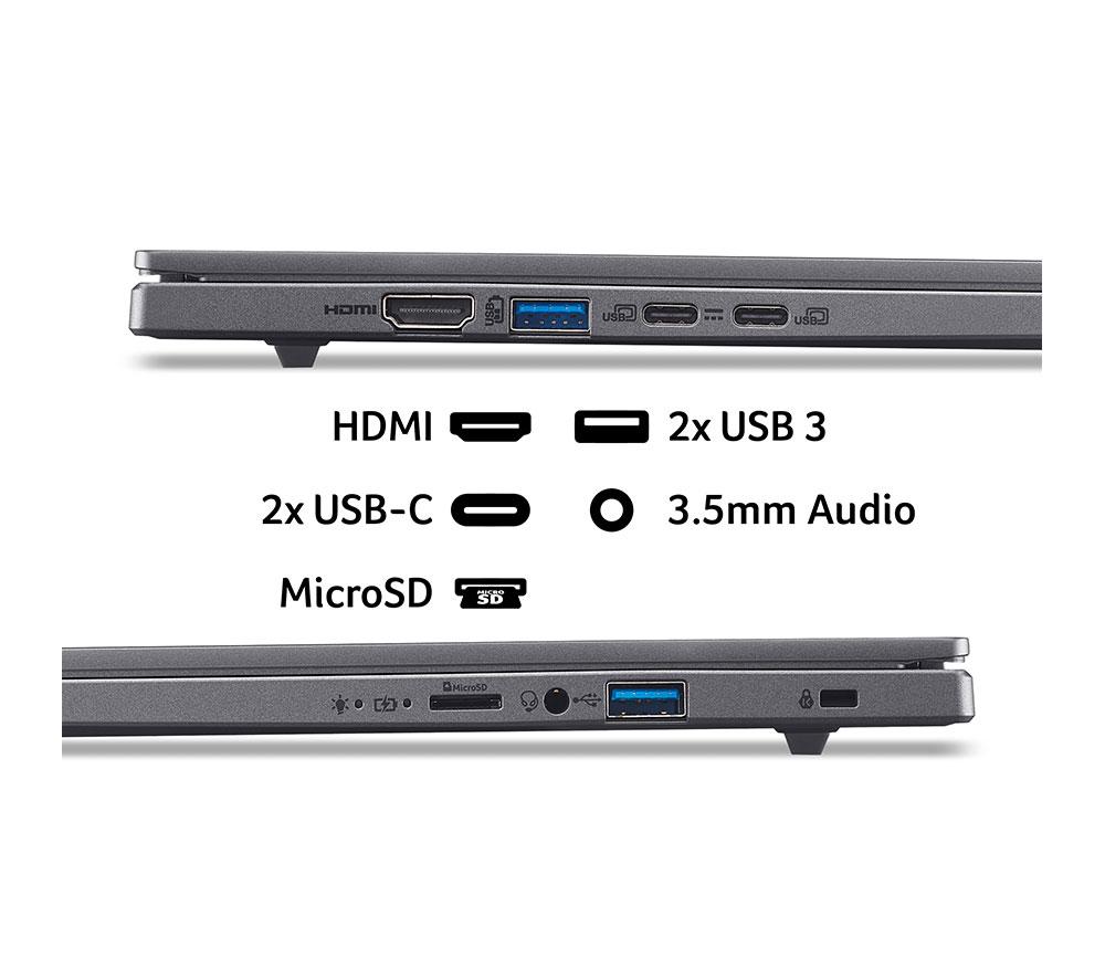 Portátil ACER Aspire 16 AI de 16", Copilot+ PC - Snapdragon X, SSD de 1 TB, gris