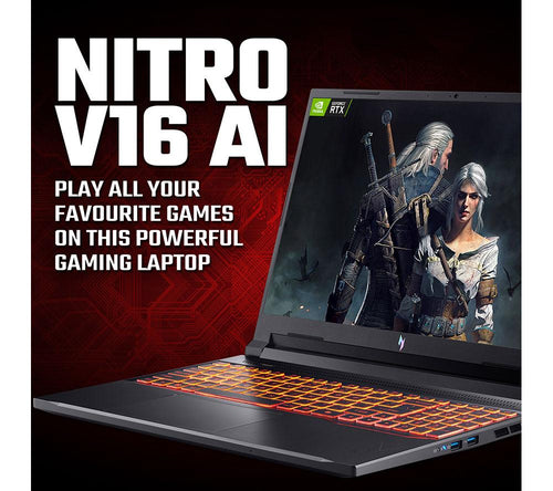 Portátil para videojuegos ACER Nitro V 16 AI de 16" - AMD Ryzen 7, RTX 5050, SSD de 512 GB