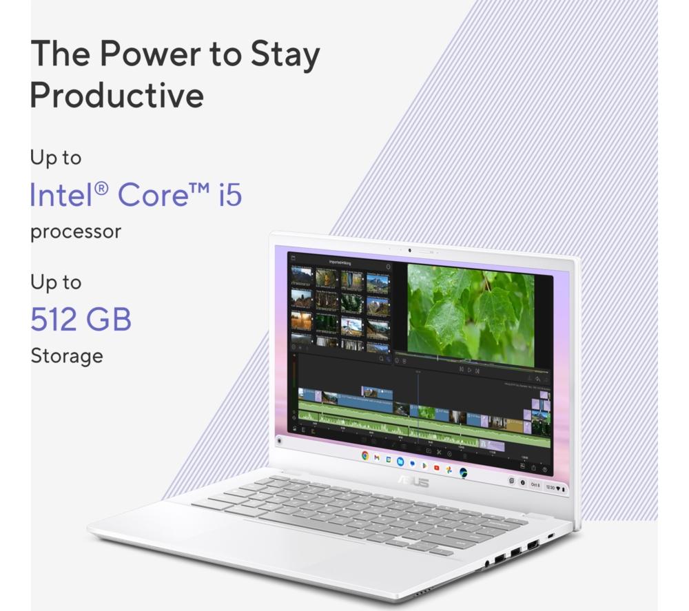 ASUS CX34 Chromebook Plus de 14" - Intel® Core™ i5, SSD de 512 GB, gris