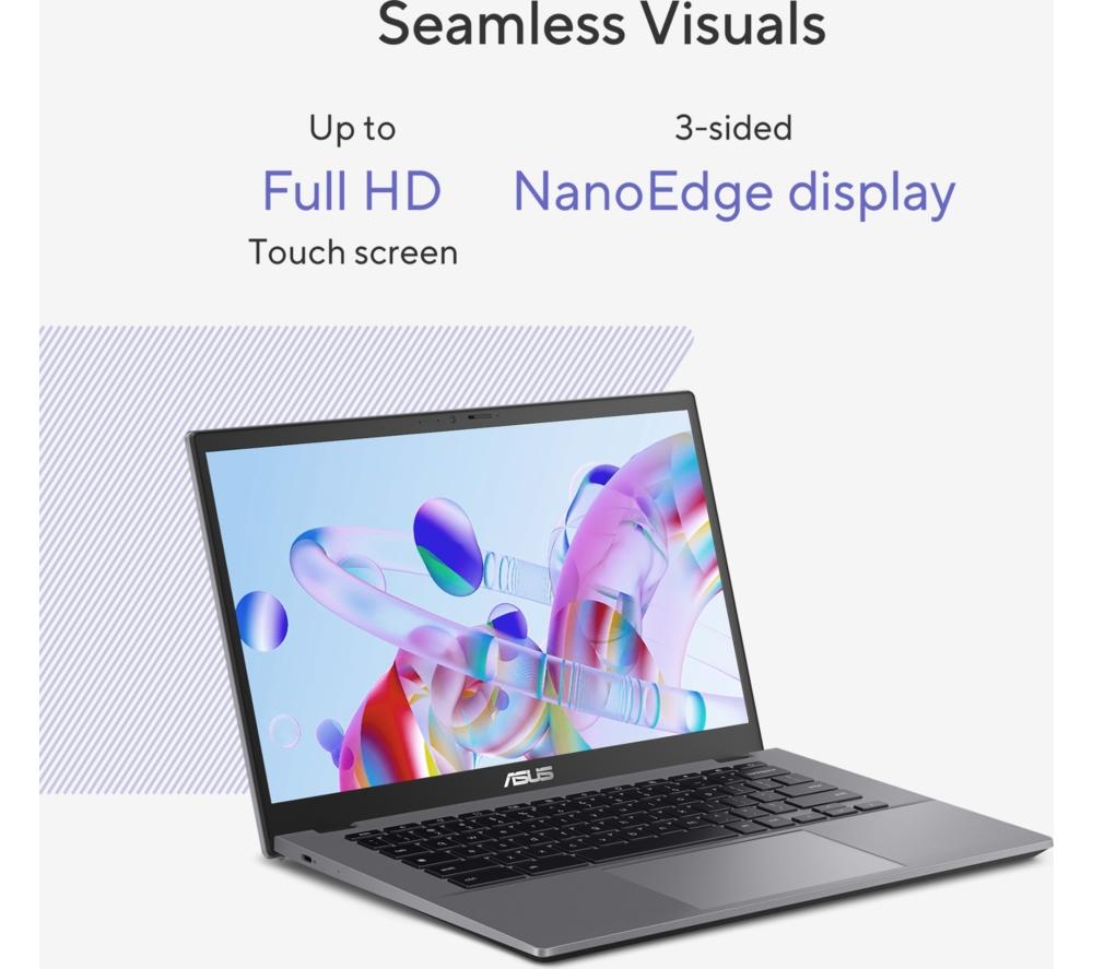 ASUS CX34 Chromebook Plus de 14" - Intel® Core™ i5, SSD de 512 GB, gris