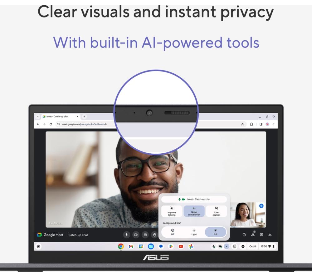 ASUS CX34 Chromebook Plus de 14" - Intel® Core™ i5, SSD de 512 GB, gris