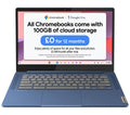 LENOVO IdeaPad Slim 3 14" Chromebook - MediaTek Kompanio 520, 128 GB eMMC, 4GB RAM, Blue