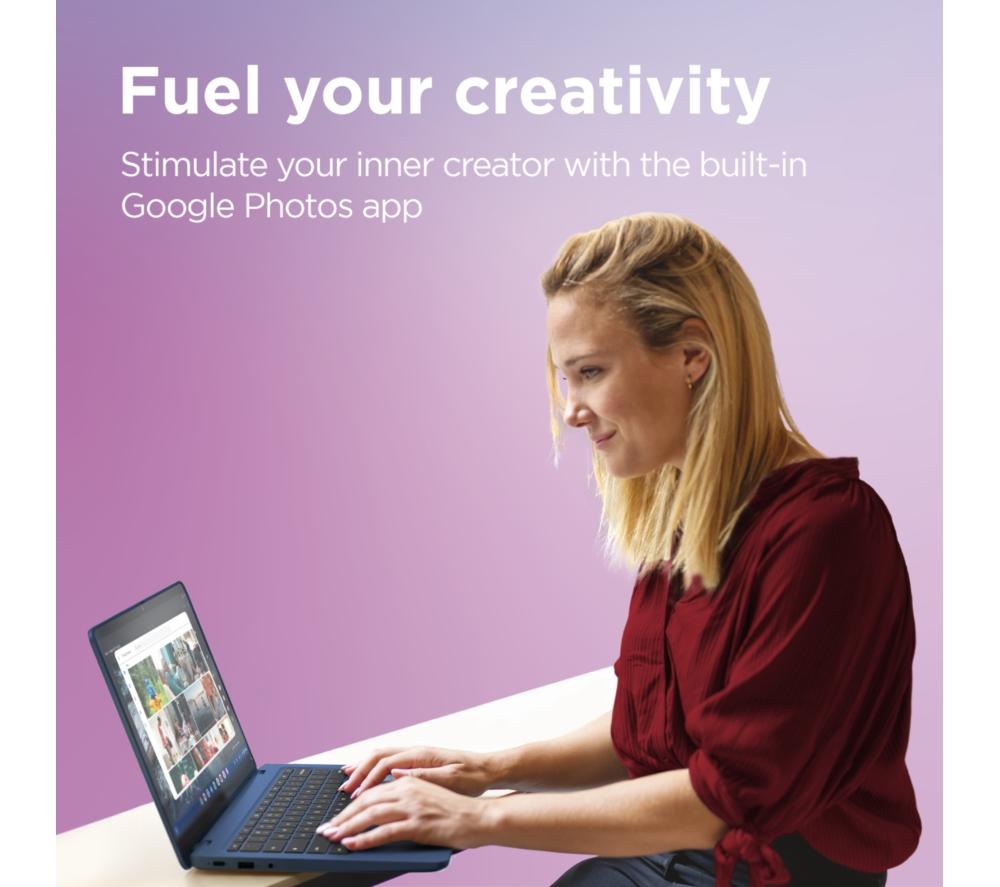 LENOVO IdeaPad Slim 3 14" Chromebook - MediaTek Kompanio 520, 128 GB eMMC, 4GB RAM, Blue