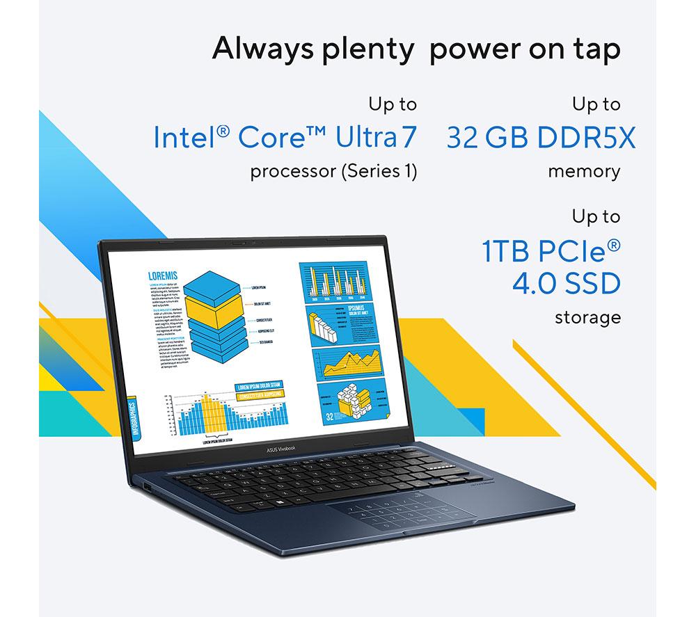 ASUS Zenbook 14 OLED 14" Laptop - Intel® Core™ Ultra 7, 1 TB SSD, Ponder Blue
