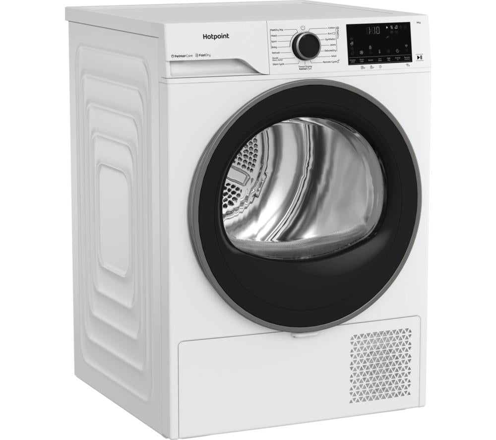 HOTPOINT FabricCare C HD 94M WBS UK WiFi-enabled 9 kg Heat Pump Tumble Dryer - White
