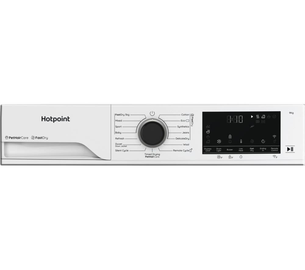 HOTPOINT FabricCare C HD 94M WBS UK WiFi-enabled 9 kg Heat Pump Tumble Dryer - White